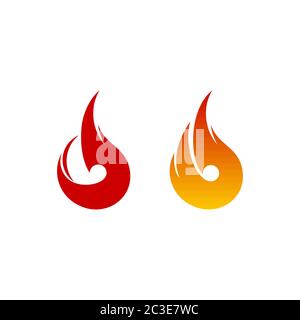 Abstrakt kreative Feuer Logo Design-Konzept, isoliert auf weißem Hintergrund. Stock Vektor