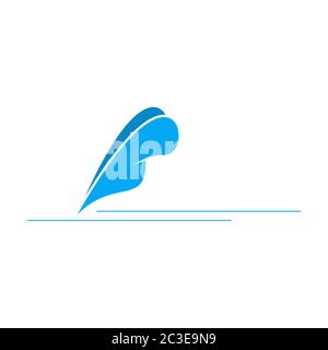 Vektordarstellung eines Feder-Design-Konzepts, isoliert auf weißem Hintergrund. Stock Vektor