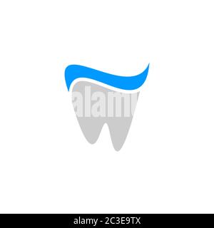 Dental Care Logo Design Konzept, isoliert auf weißem Hintergrund. Stock Vektor