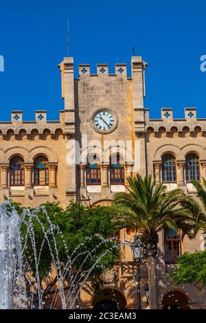 Rathaus, Ciutadella de Menorca, Menorca, Spanien Stockfoto