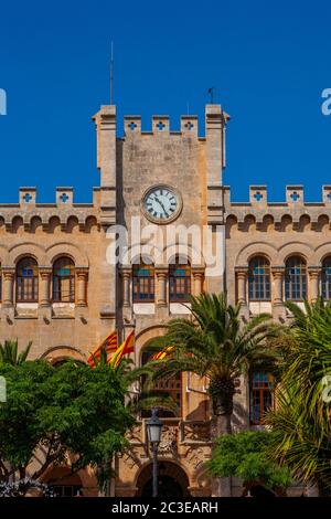 Rathaus, Ciutadella de Menorca, Menorca, Spanien Stockfoto