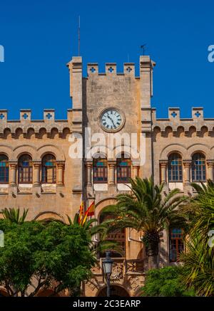 Rathaus, Ciutadella de Menorca, Menorca, Spanien Stockfoto