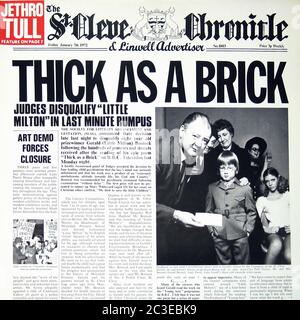 Jethro Tull - Thick as a Brick - Vintage 12'' Vinyl LP 02 Cover Stockfoto