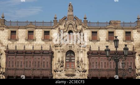 LIMA, PERU - Juni, 12, 2016: in der Nähe der Palast der Erzbischöfe in Lima Stockfoto