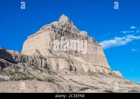 Felsige Landschaft des Scotts Bluff National Monument, Nebraska Stockfoto