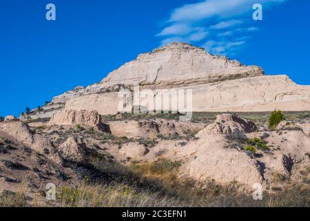 Felsige Landschaft des Scotts Bluff National Monument, Nebraska Stockfoto