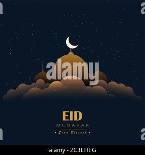 Eid Mubarak Wunsch Poster, Banner, Karte, Hintergrund, Illustration Vektor Stock Vektor