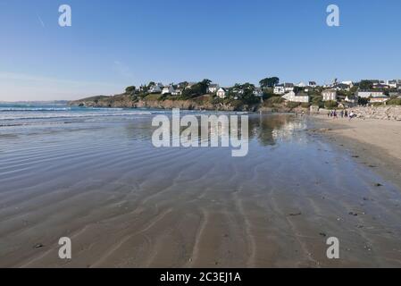 Sandsegeln am Strand von Penrez in finistere Stockfoto