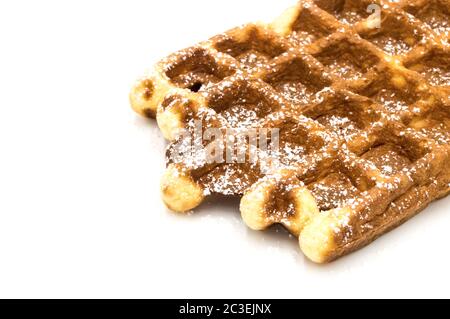 Frisch gebackene belgische Waffeln, Nahaufnahme Stockfoto