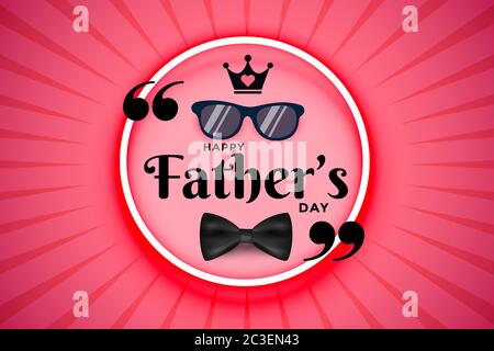 Happy Father's Day Gruß, Feier Karte mit Specs und Krone, Poster Vektor Illustration Stock Vektor