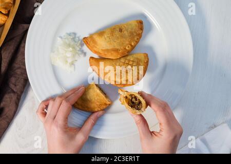 Argentinische Empanadas. Stockfoto