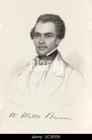 William Wells Brown (ca. 1814-1884) Afrikanisch-amerikanischer Abolitionist, der in die Sklaverei geboren wurde, bevor er entkommen war, sich erzog und eine Bestseller-Erzählung seines Lebens schrieb. Später wurde er ein versierter Dramatiker und Romanautor. Stockfoto