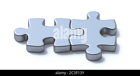 Zwei Puzzle-Stücke 3D Stockfoto