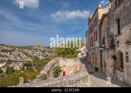 Les Baux-de-Provence, Alpilles, Bouches-du-Rhone, Provence - Alpes-Cote d Azur, Frankreich, Europa Stockfoto