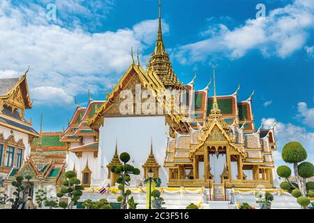 Blick auf den Grand Palace Komplex in Bangkok Stockfoto