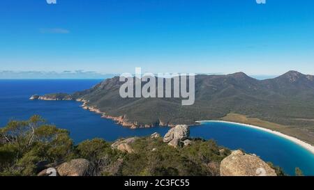 wineglass Bucht vom amos im Freycinet Nationalpark Stockfoto