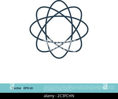 Atom Nuclear Icon Vektor Logo Vorlage Illustration Design. Vektor EPS 10. Stock Vektor