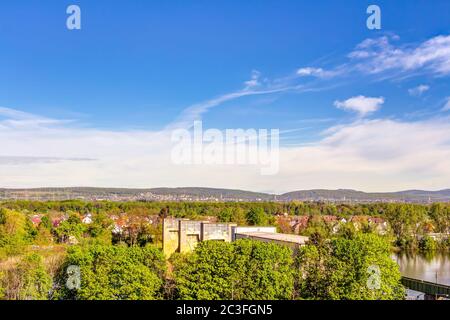 Das Rhein-Main-Gebiet bei Eddersheim zwischen Frankfurt und Wiesbaden im Main-Taunus-Viertel Hes Stockfoto