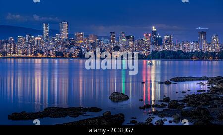 Blick auf Vancouver vom Jericho Beach, British Columbia, Kanada Stockfoto