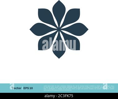 Ornamental Blume Symbol Vektor Logo Vorlage Illustration Design. Vektor EPS 10. Stock Vektor