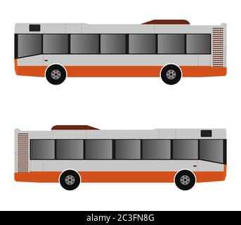 Stadt ​​bus Symbol in Vektor auf weißem Hintergrund dargestellt Stockfoto