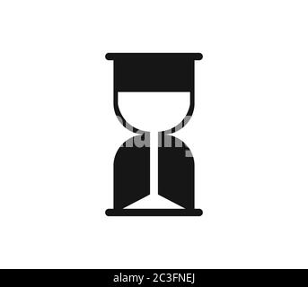 sanduhr-Symbol in Vektor auf weißem Hintergrund dargestellt Stockfoto