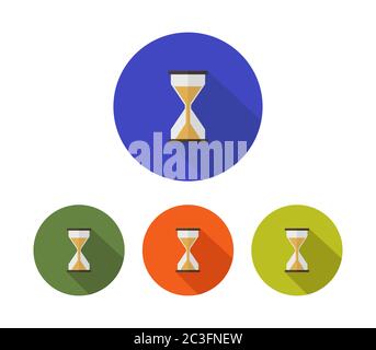 sanduhr-Symbol in Vektor auf weißem Hintergrund dargestellt Stockfoto