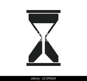 sanduhr-Symbol in Vektor auf weißem Hintergrund dargestellt Stockfoto