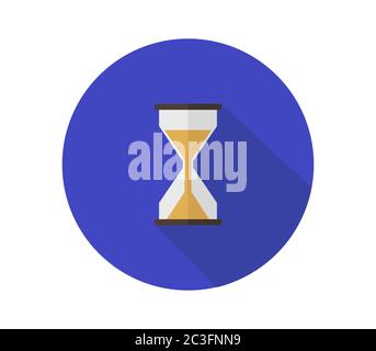 sanduhr-Symbol in Vektor auf weißem Hintergrund dargestellt Stockfoto