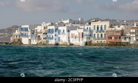 Little venice auf der griechischen Insel mykonos Stockfoto