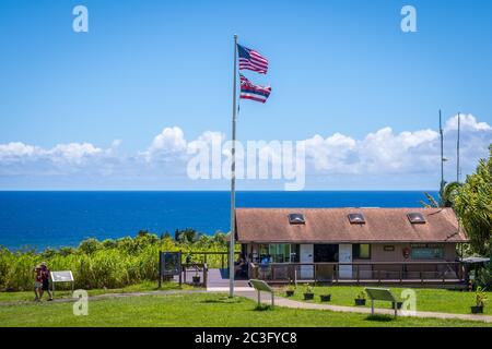 Eine Zufahrtsstraße zum Haleakala Nationalpark, Hawaii Stockfoto