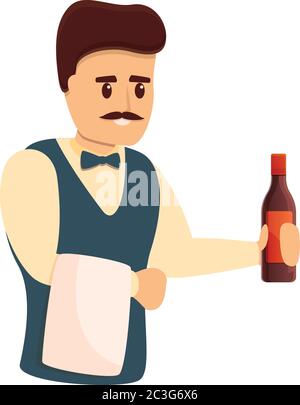 Restaurant Sommelier Ikone. Cartoon Restaurant Sommelier Vektor-Symbol für Web-Design isoliert auf weißem Hintergrund Stock Vektor
