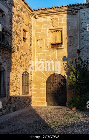 Fotografie in der Altstadt von Caceres. Der Extremadura. Spanien. Stockfoto