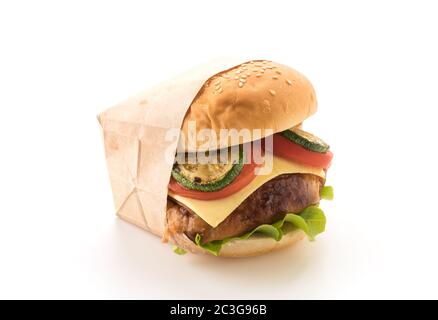 Gegrilltes Hähnchenburger Stockfoto