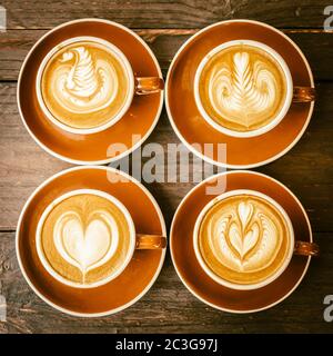 Latte-Kaffeetasse Stockfoto