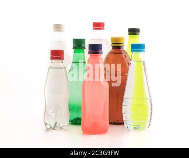 Flaschen mit Erfrischungsgetränk Stockfoto