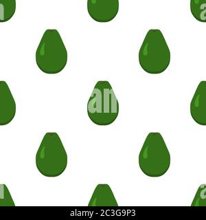 Illustration zum Thema großes farbiges, nahtloses Avocado-Muster mit hellem Fruchtmuster für die Versiegelung. Fruchtmuster, das aus einem schönen, nahtlosen, wiederholten Avocado besteht. Köcheln Stock Vektor
