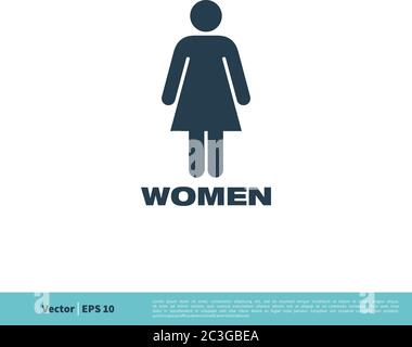 WC Geschlecht Zeichen, Frauen Symbol Vektor Logo Vorlage Illustration Design. Vektor EPS 10. Stock Vektor