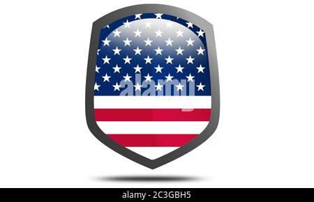 Symbol für US-Länderflagge, 3D-Rendering Stockfoto