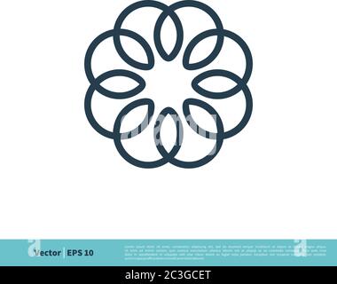 Blume Dekoration Symbol Vektor Logo Vorlage Illustration Design. Vektor EPS 10. Stock Vektor