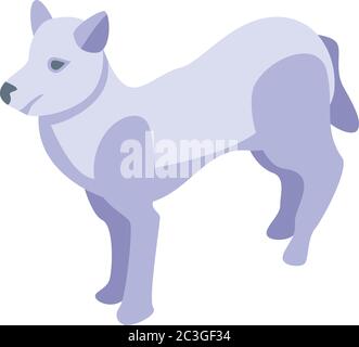 Weißes Trainingssymbol für Hunde, isometrischer Stil Stock Vektor