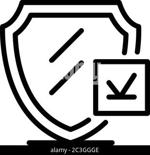 Steuerinspektor Sicherheitssymbol, Umrissstil Stock Vektor