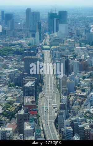 Shibuya Landschaft von der Roppongi Hills Aussichtsplattform Stockfoto