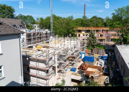 Baustelle, Neubau von Mehrfamilienhäusern, Rohbau, Essen, NRW, Deutschland Stockfoto