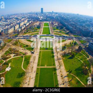 Blick vom Eiffelturm Stockfoto