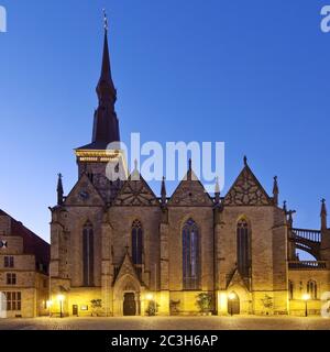 St. Marien Kirche am Abend, Altstadt, Osnabrück, Niedersachsen, Deutschland, Europa Stockfoto