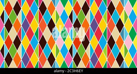 Nahtloses Muster im Harlekin-Stil oder argyle-Stil. Vektorstruktur von Rauten Stock Vektor
