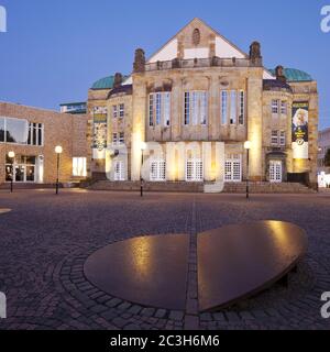 Theater am Abend, Osnabrück, Niedersachsen, Deutschland, Europa Stockfoto