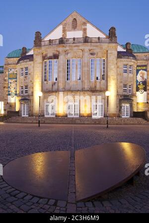 Theater am Abend, Osnabrück, Niedersachsen, Deutschland, Europa Stockfoto