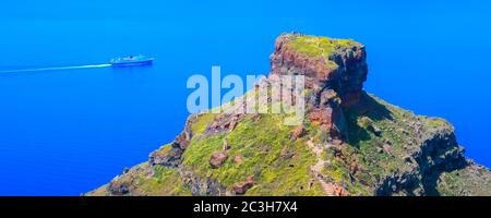 Santorini Rock von skaros, Griechenland Stockfoto